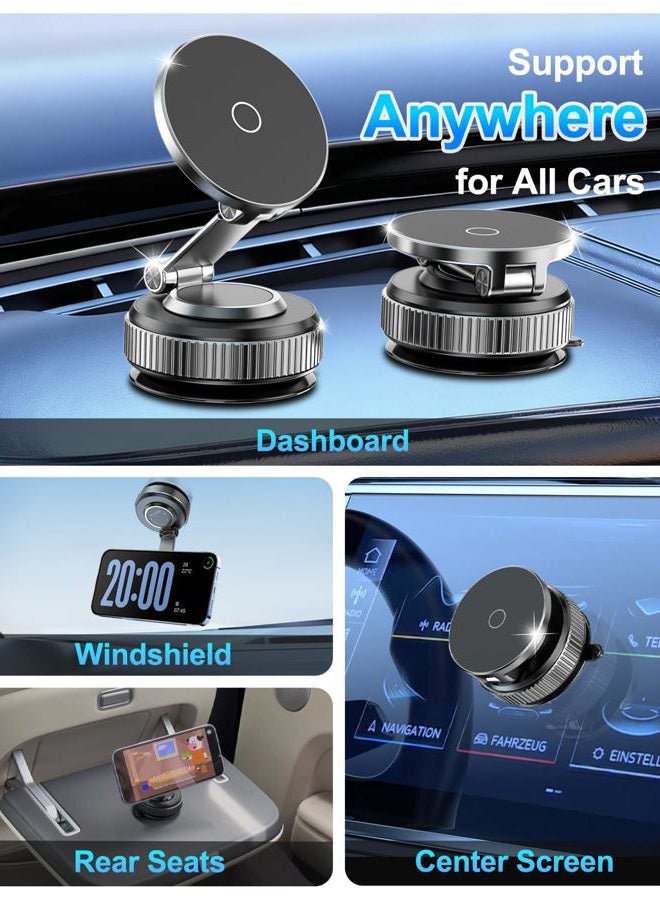 WEKEFON Car Phone Holder for Magsafe,360° Adjustable Suction Cup Phone Mount,Foldable Suction Cup Phone Mount,Phone Holders for Your Car for iPhone 16 15 14 13 12 Pro Max Plus (Black-K003) - Image 5