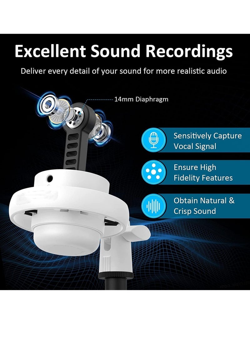 Furtey Condenser Microphone Gaming Microphone on PS4 PS5 With RGB Capability Touch to Mute Plug and Play Gain Knob and Monitoring Microphone  - Image 3