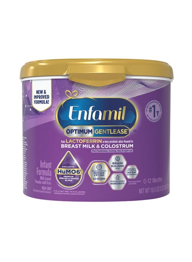 Enfamil Optimum Gentlease Baby Formula, Our Closest Formula to Breast Milk For Fussiness, Crying, Gas & Spit-up, Immune-Supporting Lactoferrin also found in Breast Milk, 19.5 Oz - Image 1