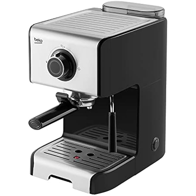 Beko Cep5152B Espresso Machine 15 Bar Pump Pressure One Touch Brews Espresso Removable Drip Tray  Water Tank Integrated Milk Steamer  Stainless Steel - Image 1