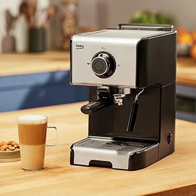 Beko Cep5152B Espresso Machine 15 Bar Pump Pressure One Touch Brews Espresso Removable Drip Tray  Water Tank Integrated Milk Steamer  Stainless Steel - Image 4