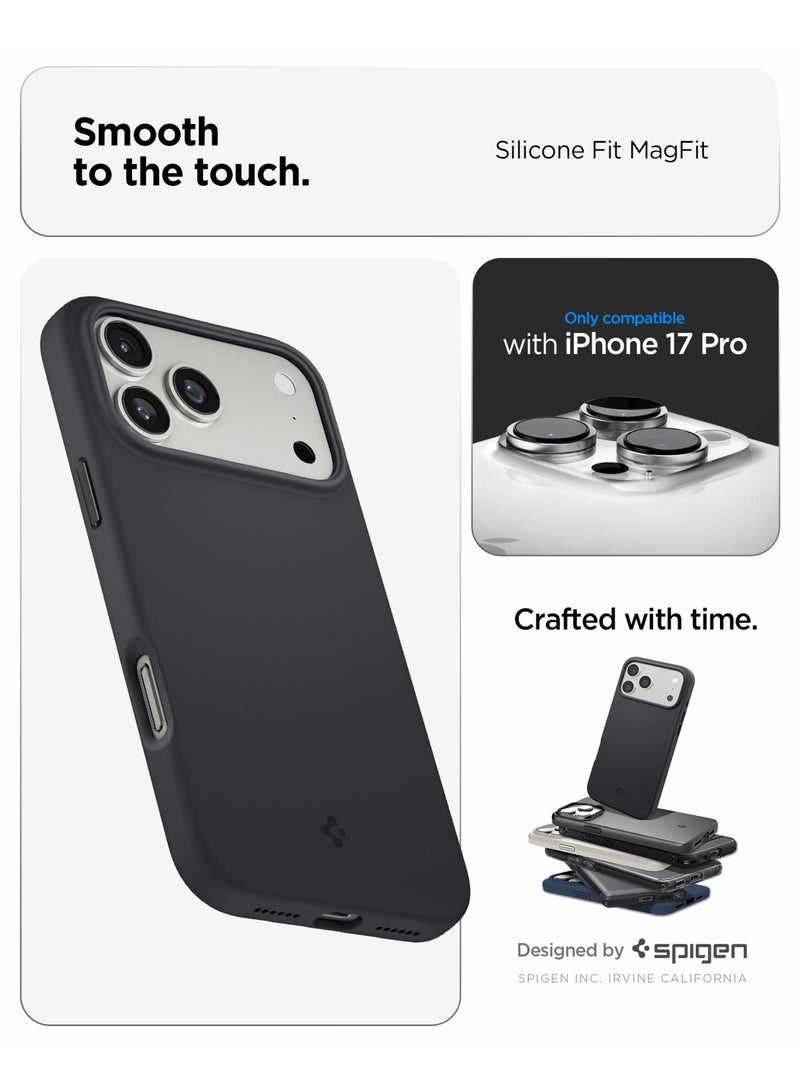 Spigen Silicone Fit MagFit for iPhone 17 Pro MagSafe Case Cover - Black - Image 2