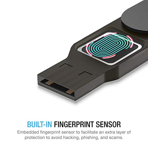 Thetis FIDO2 Security Key Fingerprint USB A, Two Factor Authenticator, Multi-Layered Protection HOTP / U2F Compatible Windows, MacOS, Gmail, Linux for Office Business - Black - Image 2