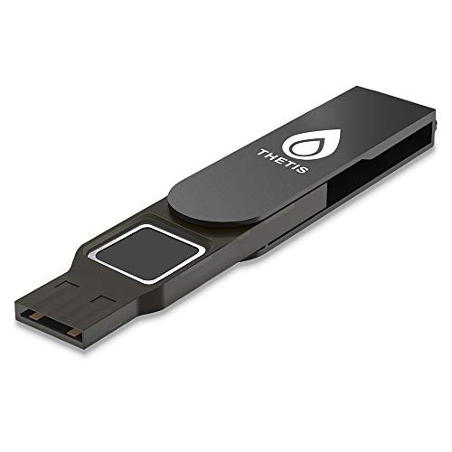 Thetis FIDO2 Security Key Fingerprint USB A, Two Factor Authenticator, Multi-Layered Protection HOTP / U2F Compatible Windows, MacOS, Gmail, Linux for Office Business - Black - Image 1