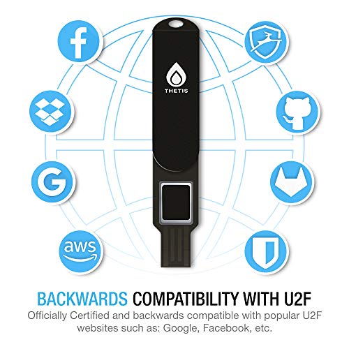 Thetis FIDO2 Security Key Fingerprint USB A, Two Factor Authenticator, Multi-Layered Protection HOTP / U2F Compatible Windows, MacOS, Gmail, Linux for Office Business - Black - Image 5