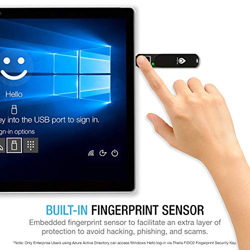 Thetis FIDO2 Security Key Fingerprint USB A, Two Factor Authenticator, Multi-Layered Protection HOTP / U2F Compatible Windows, MacOS, Gmail, Linux for Office Business - Black - Image 3
