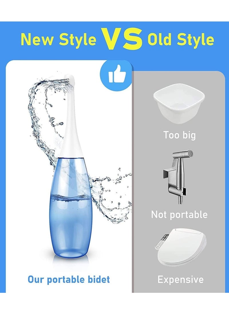 waterpulse - WaterPulse 450ml Hygienic Portable Travel Shattaf to Use for Easy Cleaning| Portable Bidet Sprayer of Detachable Nozzle & Head for Toilet Travel, Childbirth Cleaner & Feminine Care (Blue Bidet) - Image 1
