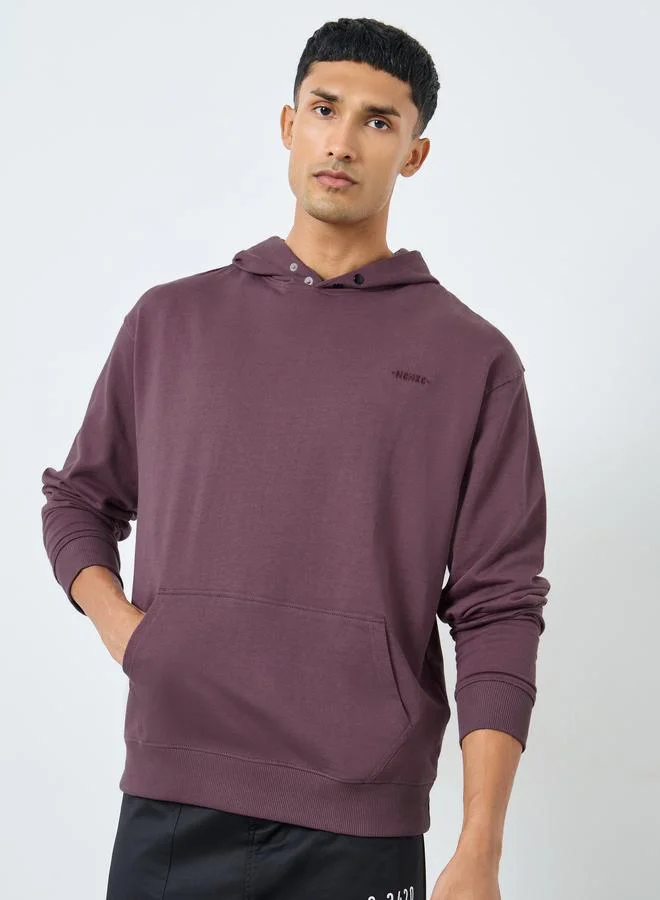 Styli Men Relaxed Fit Embroidered Terry Hoodie