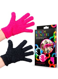 framar Bleach Blender Microfiber Gloves Hair Dye Gloves Pink Gloves For Hair Salon Supplies Fuzzy Gloves Reusable Gloves For Cleaning Microfiber Mitt For Hairstylist Supplies Hair Color Gloves  - Image 1