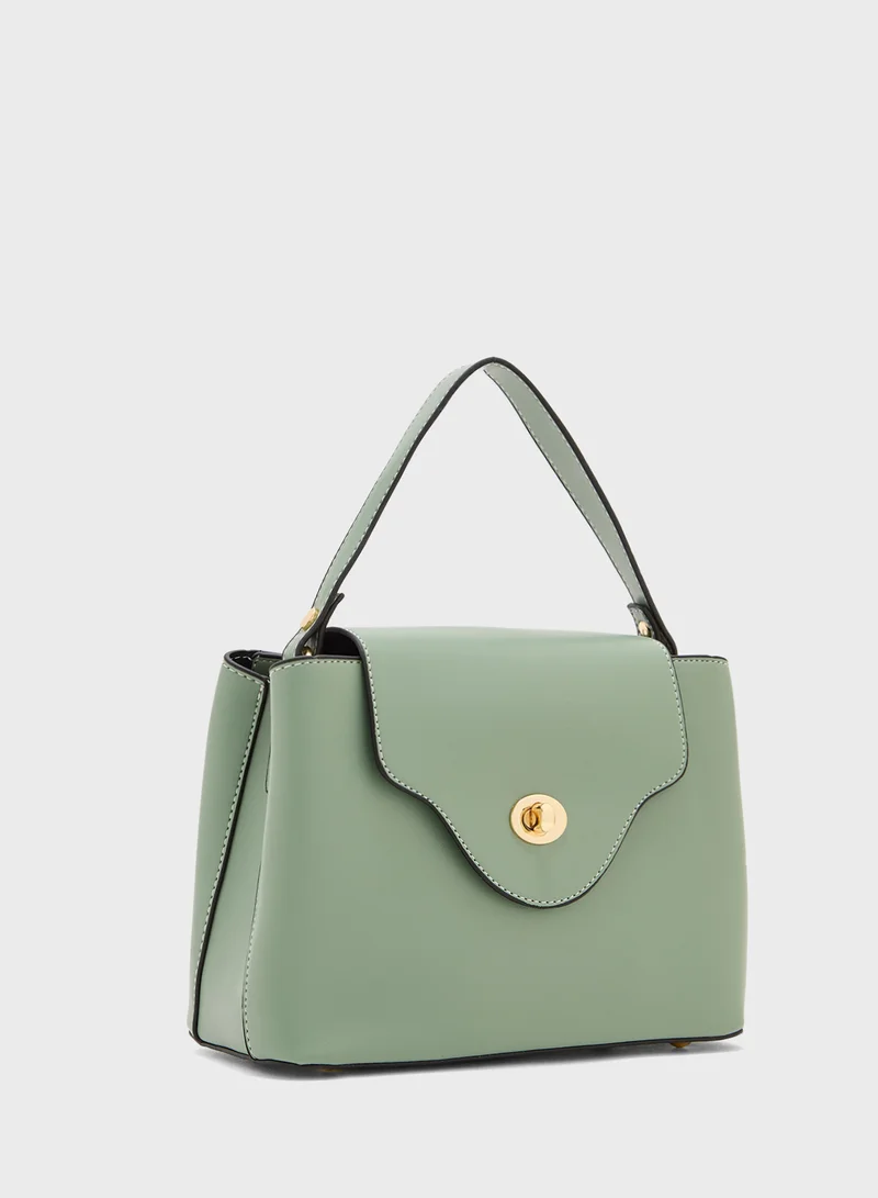 ELLA Minimalist Metal Trim Satchel Bag