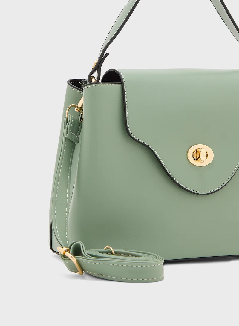 ELLA Minimalist Metal Trim Satchel Bag