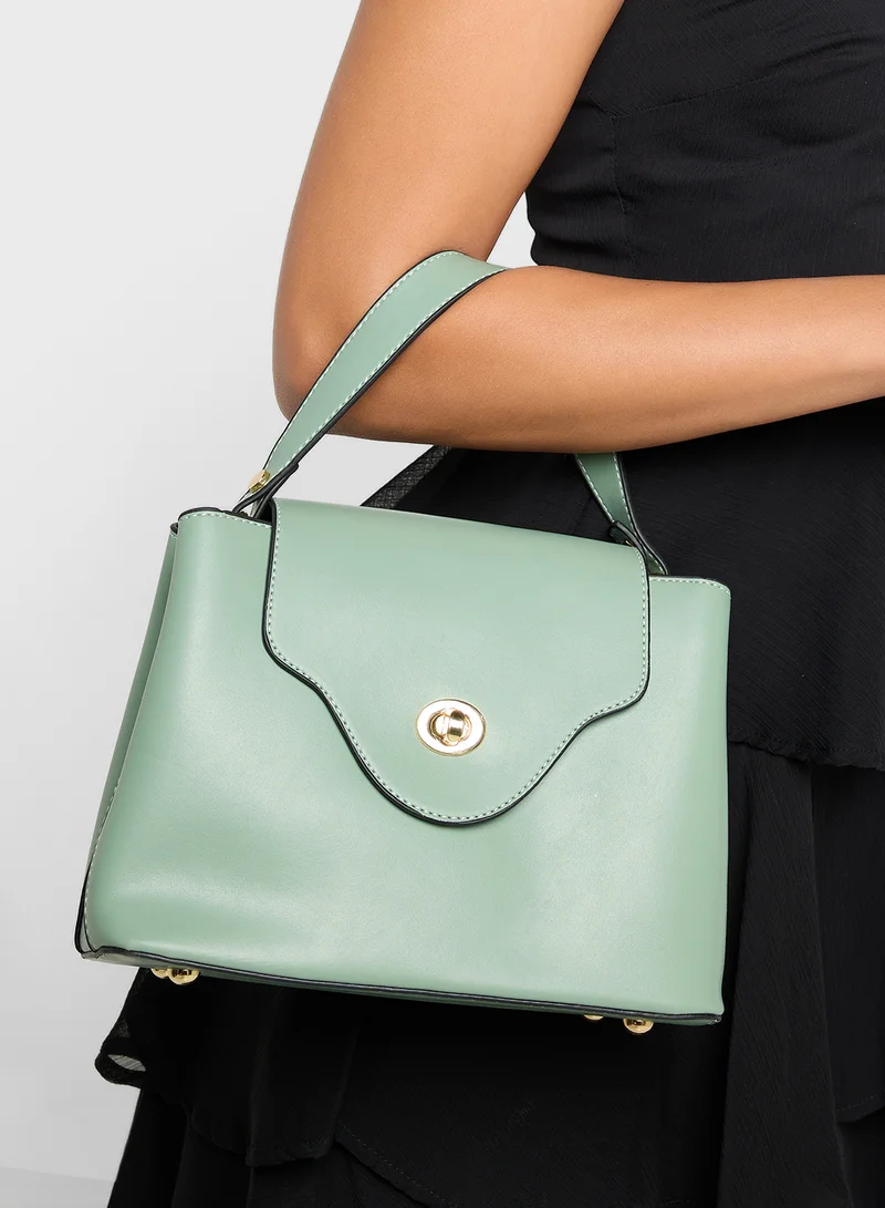 ELLA Minimalist Metal Trim Satchel Bag