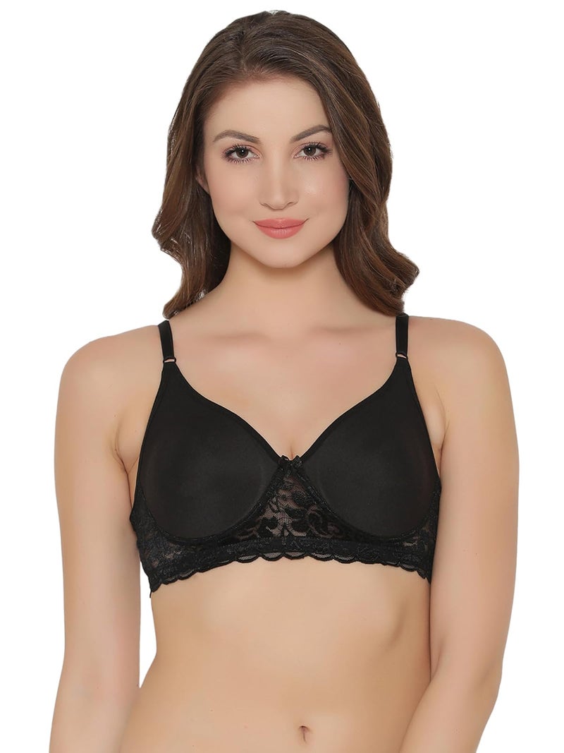 Clovia Women's Cotton Solid Non-Padded Full Cup Wire Free T-Shirt Bra (BR1280P13_38B_Black) - Image 5