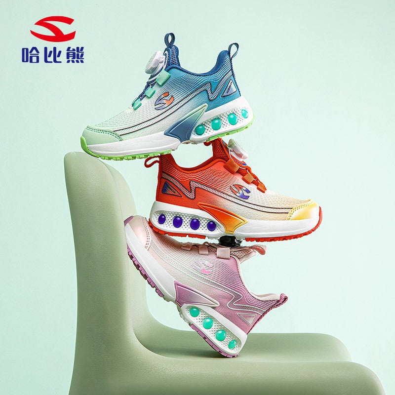 Habixiong Double Net Boys Sneaker Breathable Tide Shoes Lightweight Button Shoes Shock-Cushioning Casual Shoes - Image 2