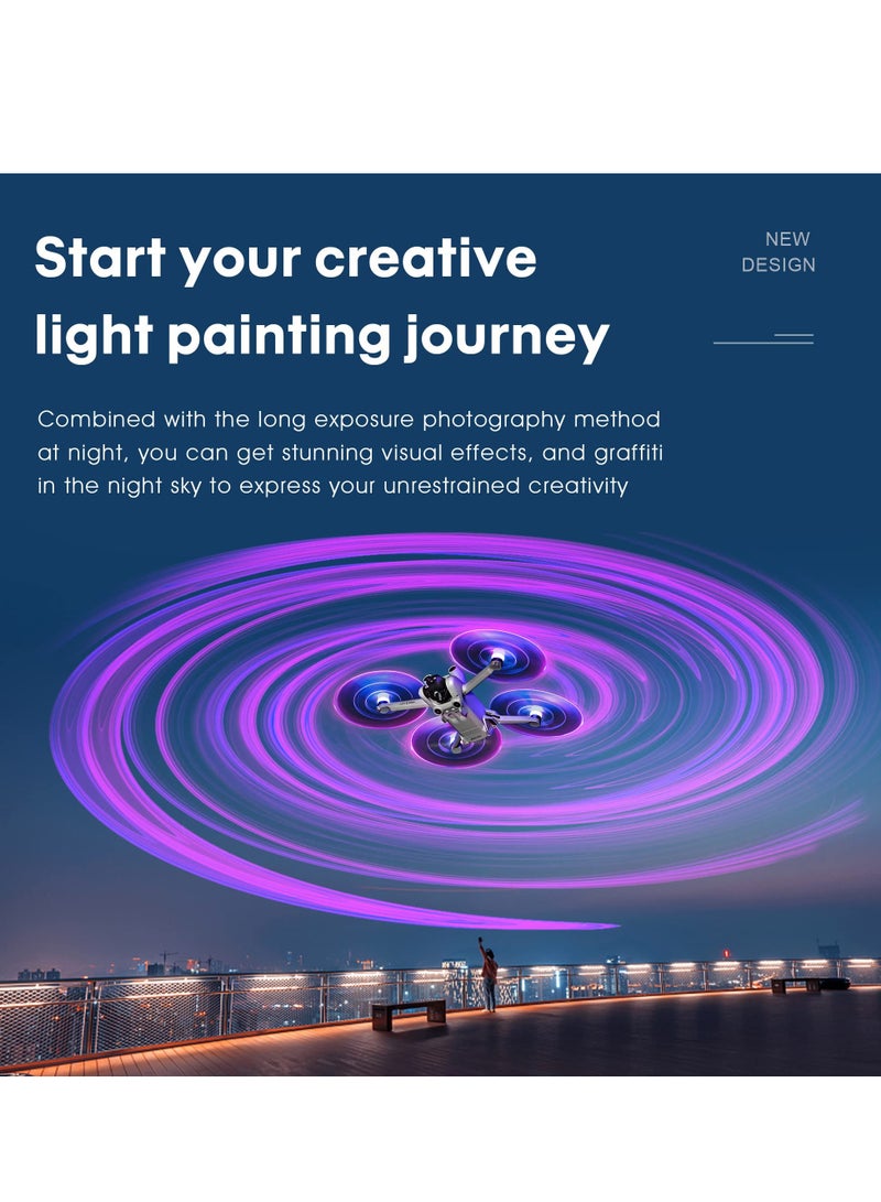 مراوح LED لطائرات DJI Mini 3 / Mini 3 Pro / Mini 4 Pro أضواء LED استبدال شفرات المراوح ملحقات صوت منخفض لطائرة DJI Mini 3 (2 زوج) - Image 5