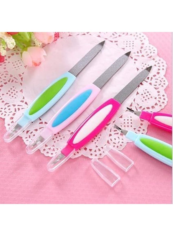 مبرد أظافر احترافي مزدوج الوجه مع قاطع جلد ميت ودافع كيوتكل – أداة عناية بالأظافر لليد والقدم للاستخدام المنزلي والصالونات - Image 4