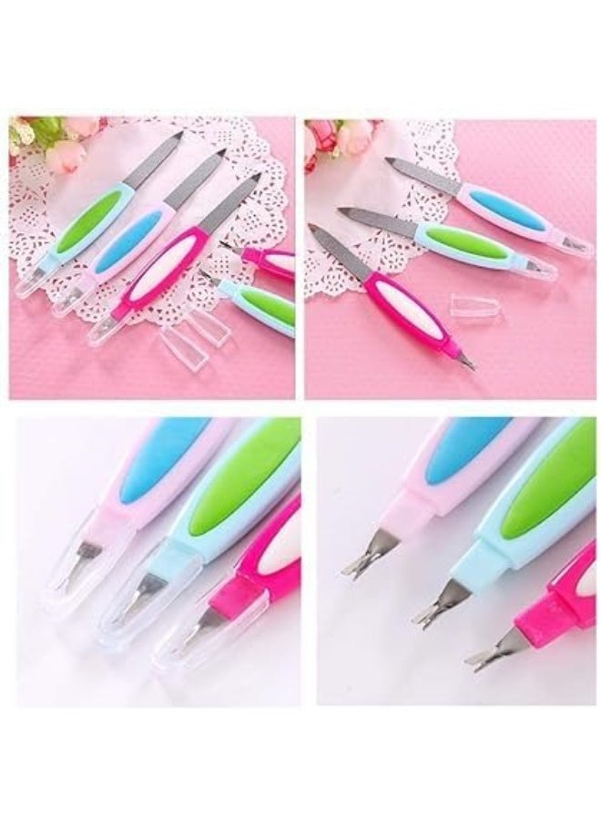 مبرد أظافر احترافي مزدوج الوجه مع قاطع جلد ميت ودافع كيوتكل – أداة عناية بالأظافر لليد والقدم للاستخدام المنزلي والصالونات - Image 5