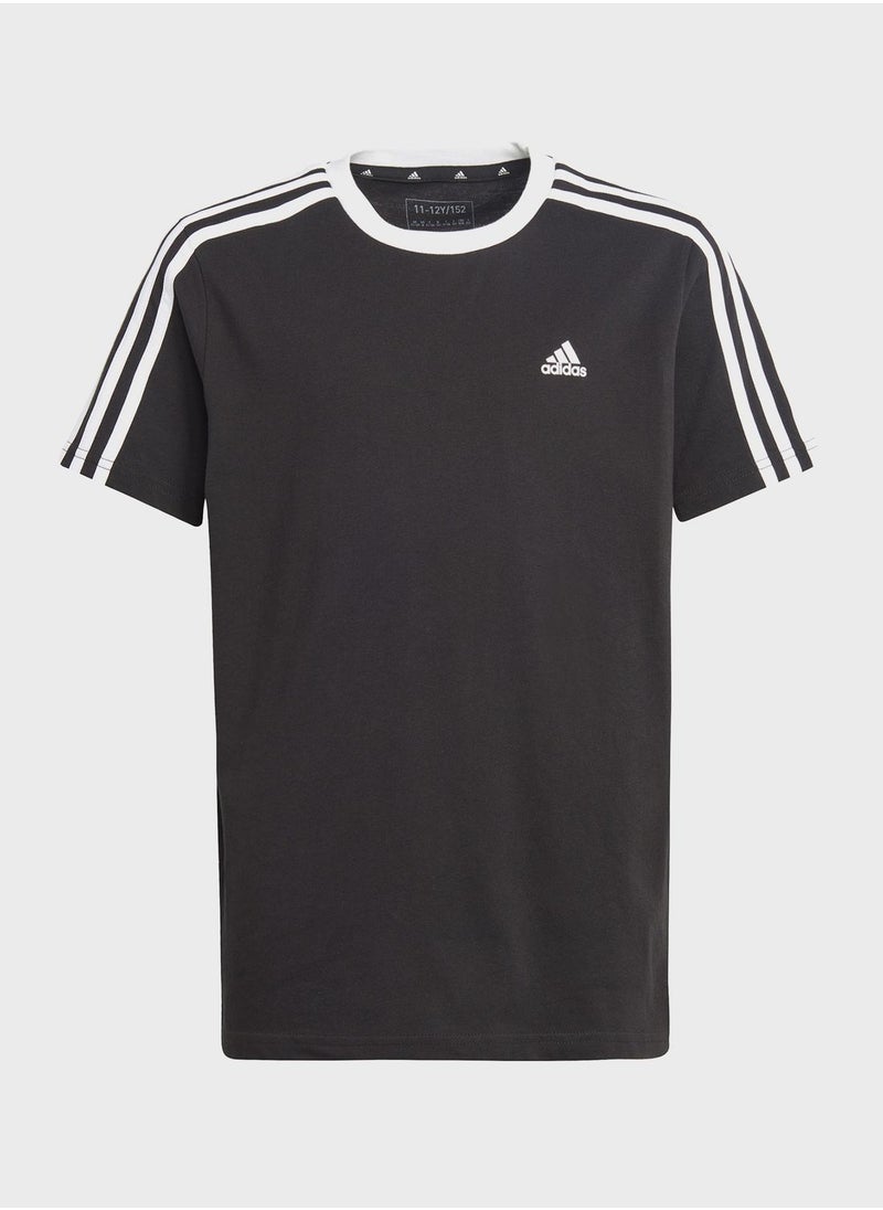 Adidas - Essentials 3-Stripes Cotton Loose Fit Boyfriend T-Shirt - Image 1