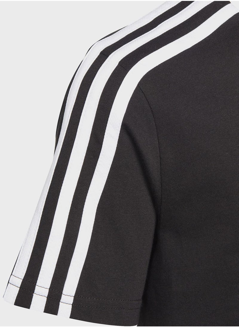 Adidas - Essentials 3-Stripes Cotton Loose Fit Boyfriend T-Shirt - Image 1