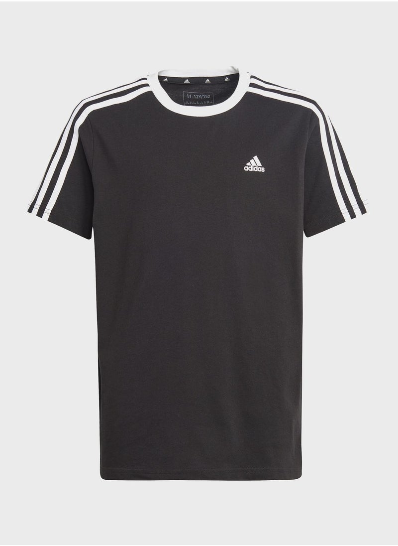 Adidas - Essentials 3-Stripes Cotton Loose Fit Boyfriend T-Shirt - Image 1