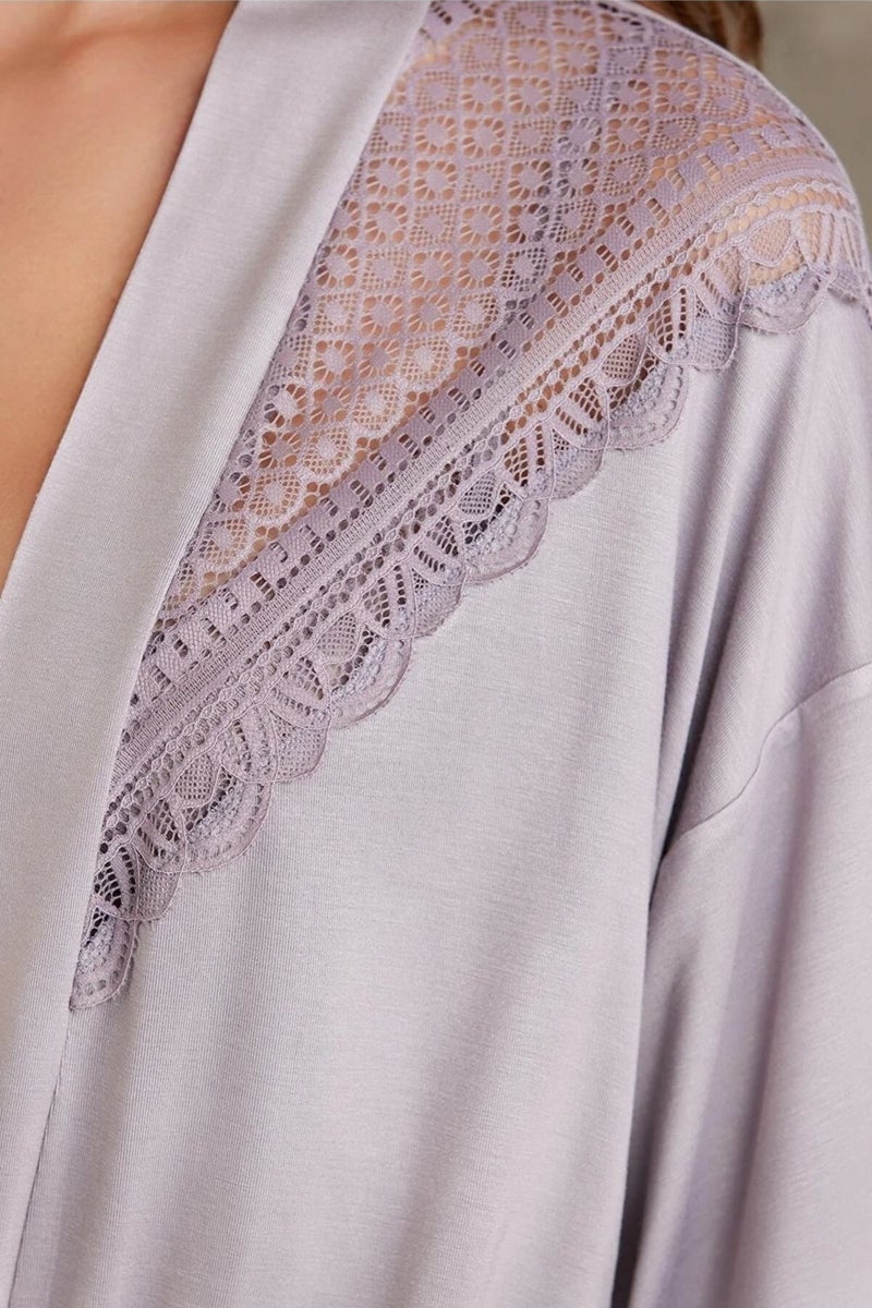 pierre cardin 2820 Royal Lace Combed Cotton 3-Piece Women's Shorts Pajama Set  - Image 4