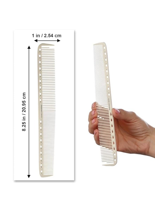 مشط تصفيف الشعر مكون من قطعتين من الفولاذ المقاوم للصدأ، مشط احترافي لقص الشعر، أداة تصفيف الشعر لجميع أنواع الشعر، مشط حلاقة ذو أسنان رفيعة وواسعة (فضي) - Image 2