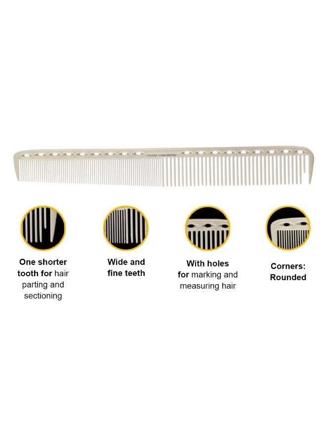 مشط تصفيف الشعر مكون من قطعتين من الفولاذ المقاوم للصدأ، مشط احترافي لقص الشعر، أداة تصفيف الشعر لجميع أنواع الشعر، مشط حلاقة ذو أسنان رفيعة وواسعة (فضي) - Image 3