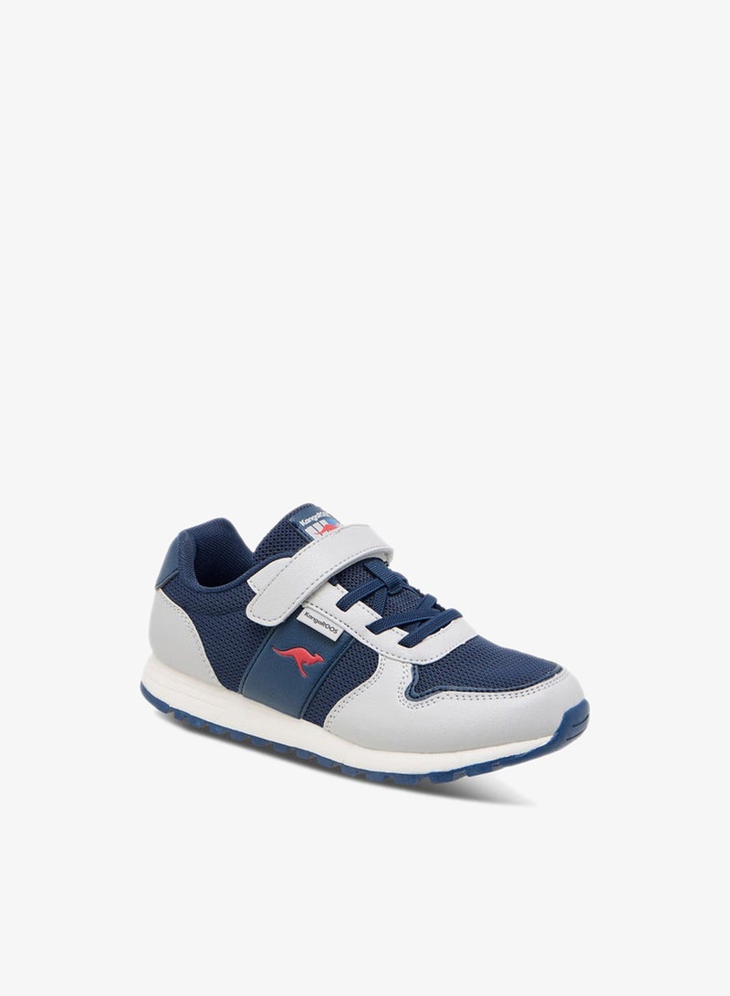 kangaROOS Boys' Logo Detail Sneakers with Hook and Loop Closure - Image 2