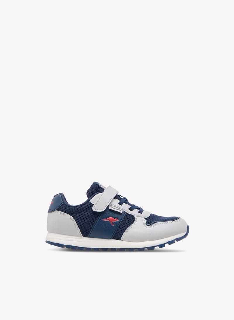 kangaROOS Boys' Logo Detail Sneakers with Hook and Loop Closure - Image 1