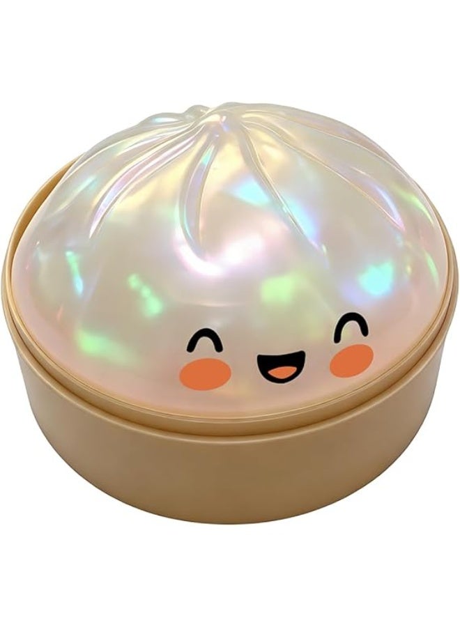 Dumpling Squishy Toy with Steamer Box, Soft Slow Rising PU Foam Stress Relief Squeeze Toy for Kids & Adults, Sensory Fidget Toy, Anxiety Relief, Collectible Food Squishy, 1 Piece - Image 1