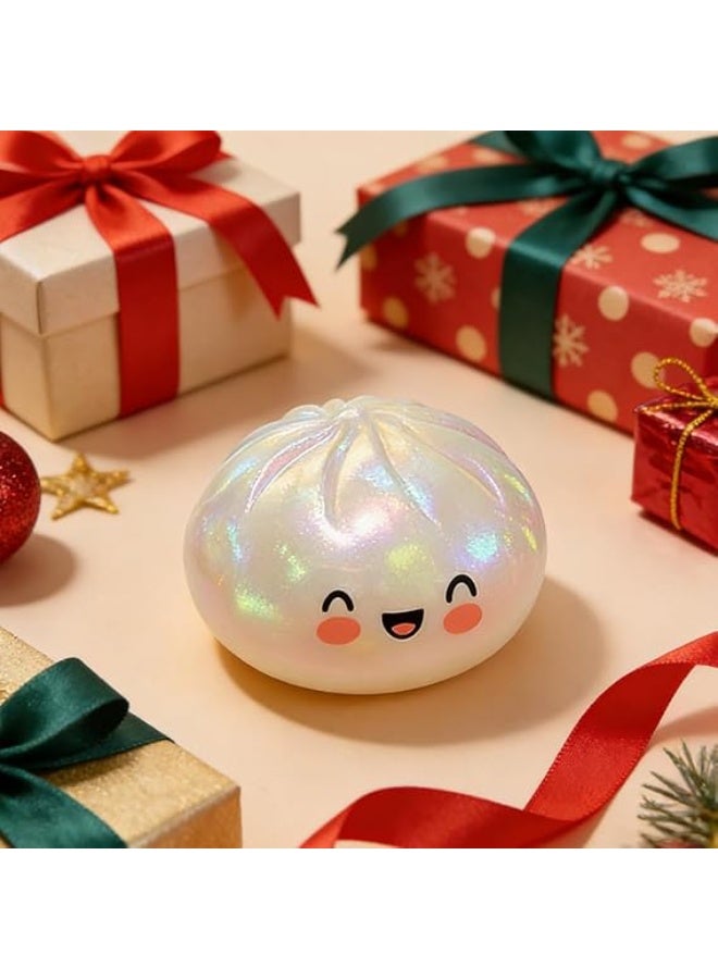 Dumpling Squishy Toy with Steamer Box, Soft Slow Rising PU Foam Stress Relief Squeeze Toy for Kids & Adults, Sensory Fidget Toy, Anxiety Relief, Collectible Food Squishy, 1 Piece - Image 5