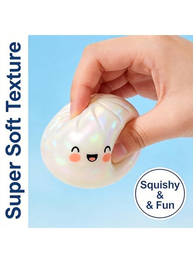 Dumpling Squishy Toy with Steamer Box, Soft Slow Rising PU Foam Stress Relief Squeeze Toy for Kids & Adults, Sensory Fidget Toy, Anxiety Relief, Collectible Food Squishy, 1 Piece - Image 3