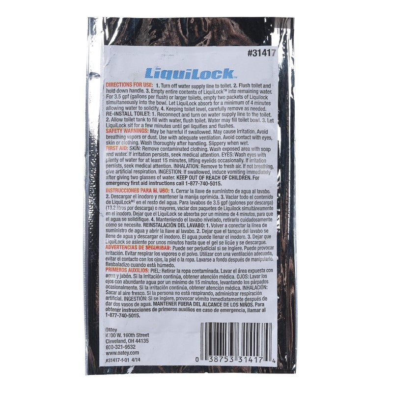 Oatey 31417 Liquilock Gel For Toilet Removal - Image 2