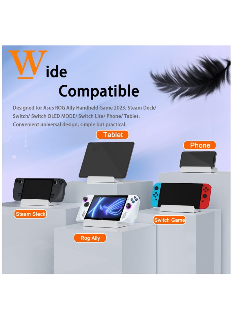 KASTWAVE - متوافق مع مسند ROG Ally، مسند Asus Ally قابل للتعديل متعدد الزوايا مع منصات مضادة للانزلاق وقاعدة حامل قابلة للطي ومحمولة لملحقات Asus ROG Ally المحمولة 2023، أبيض - Image 1