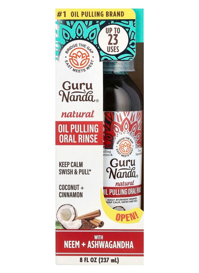 GuruNanda Natural Oil Pulling Oral Rinse Coconut + Cinnamon 8 fl oz (237 ml) 