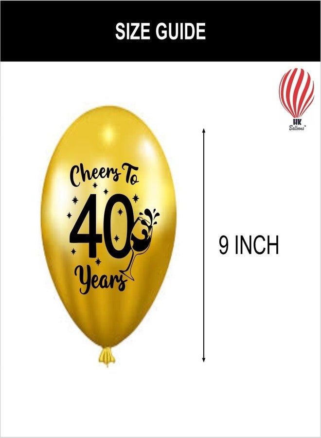 HK balloons Pack of 40th Milestone Age birthday themed printed balloons - Image 3