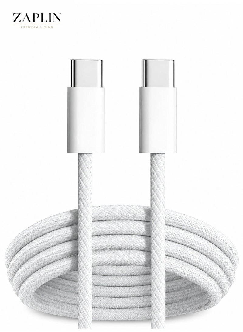 ZapLin 240W USB C to C Cable 2M Super Fast Charging for iPhone 17/16/15 Series iPad MacBook Samsung Xiaomi OPPO OnePlus Huawei - Image 1
