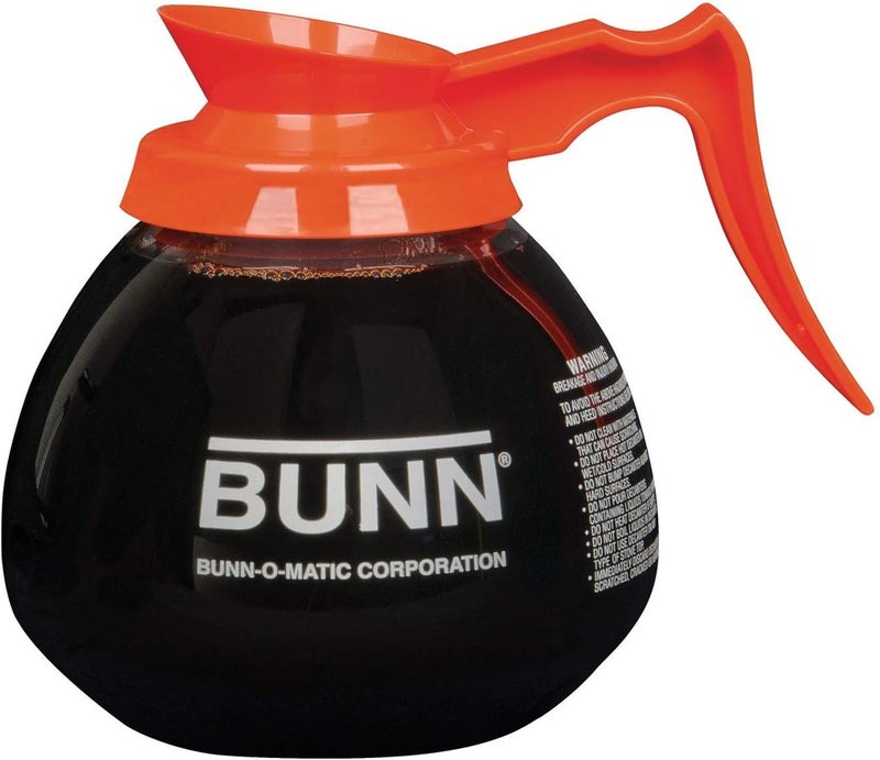 Bunn Coffee Pot Decanter/Carafe, 2 Black Regular and 1 Orange Decaf, 12 Cup Capacity, Set of 3 - Image 2