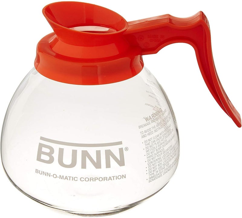 Bunn Coffee Pot Decanter/Carafe, 2 Black Regular and 1 Orange Decaf, 12 Cup Capacity, Set of 3 - Image 4