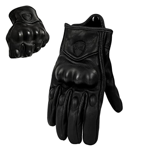FXC Touch Screen Full Finger Motorcycle Leather Gloves Men's Premium Protective motorbike - Image 1