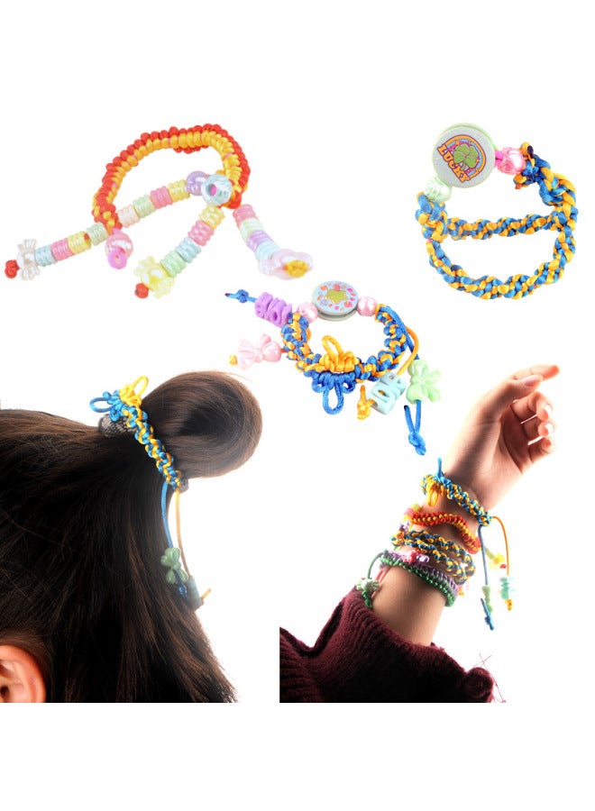 Play Home Creative DIY Braided Bracelet Braided Bracelet Suit Toy Jewelry Toy-Color:Pink - Image 2