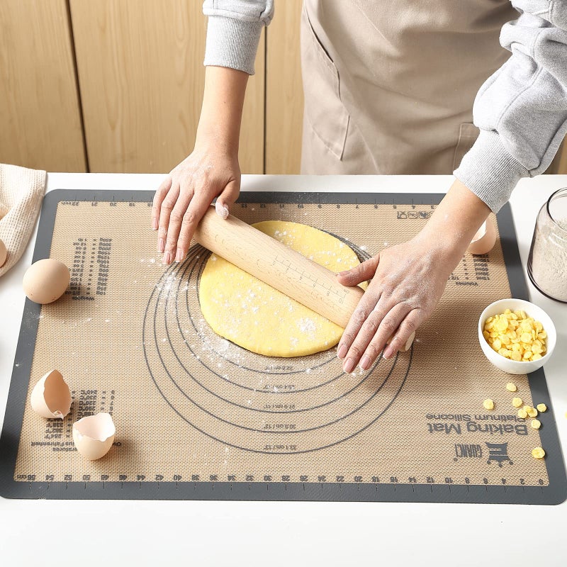 GUANCI Silicone Baking Mat Set of 6, GUANCI Grade Food Baking mats Non-Stick Reusable Pizza Bakeware Mat for Making Macaroon, Pizza, Cookie, Pastry, Bread, Bun(Grey) - Image 3