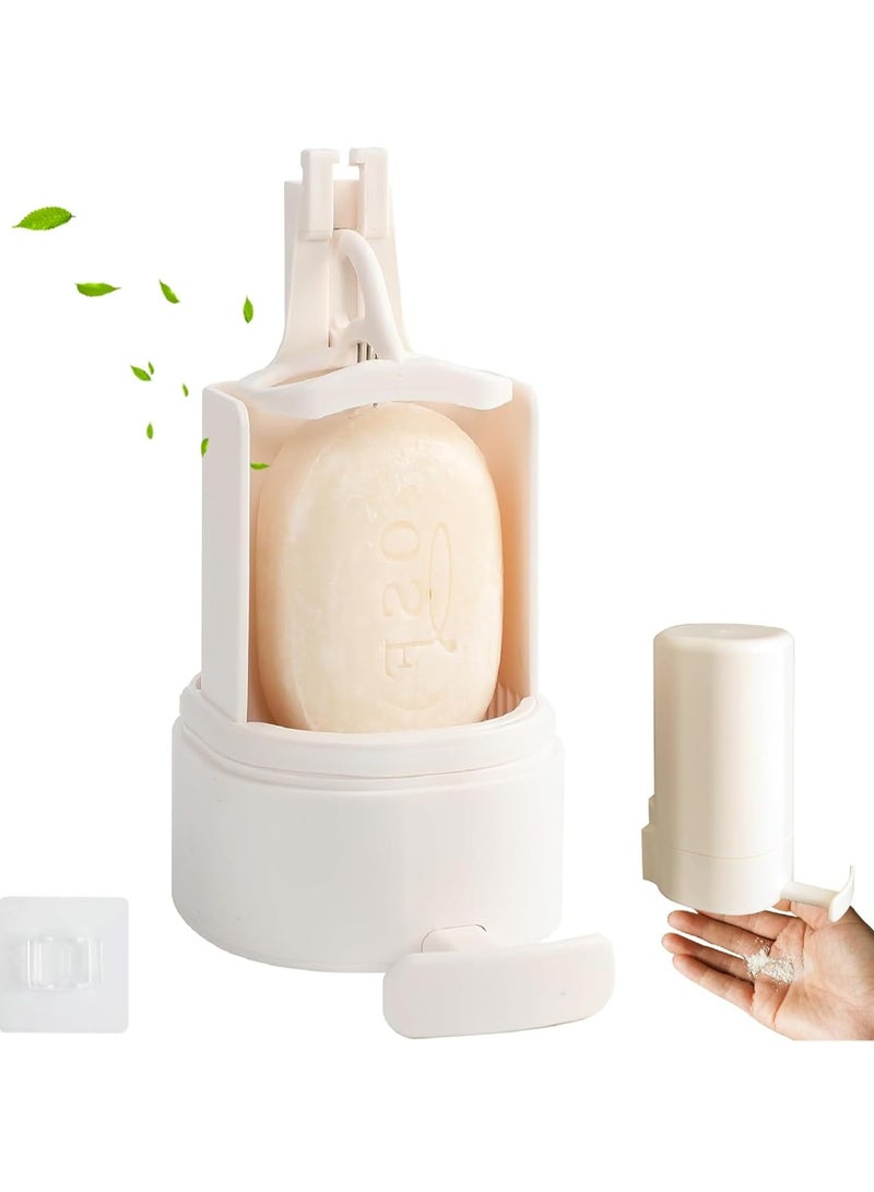 Relex Soap Grinder for Bar Soap, Wall-Mounted Soap Grinding Box, No Drilling Waterproof Soap Container Cheese Grinder for Travel Kitchen Bathroom, Bar Soap Dispenser (No Soap) - Image 1