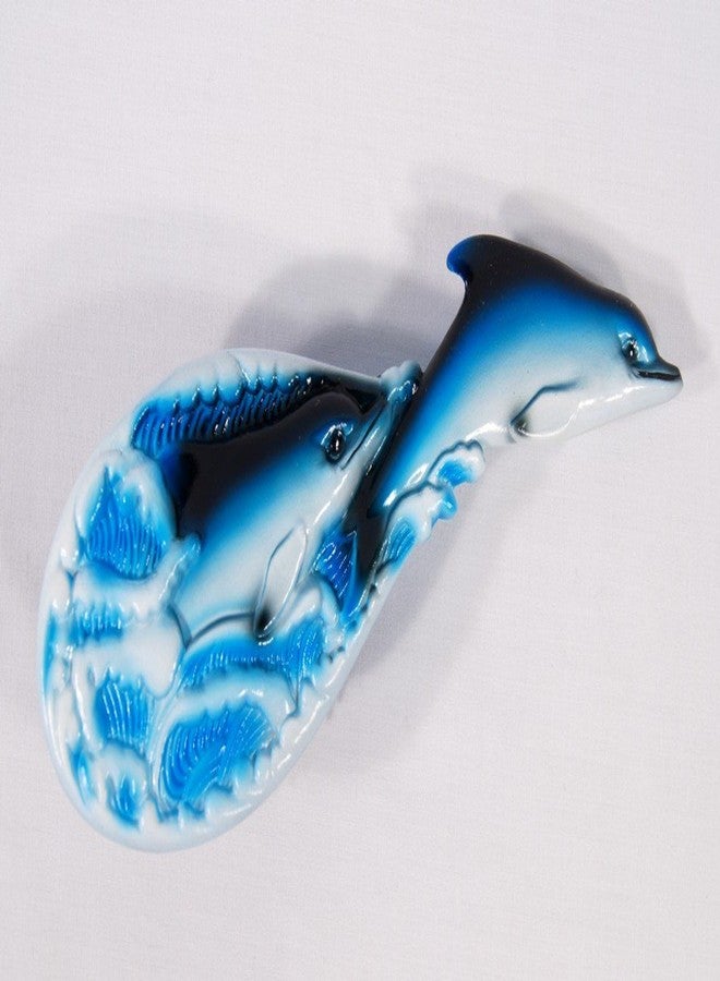 Lx Hand Painted Blue Dolphin Hair Brush - Image 2