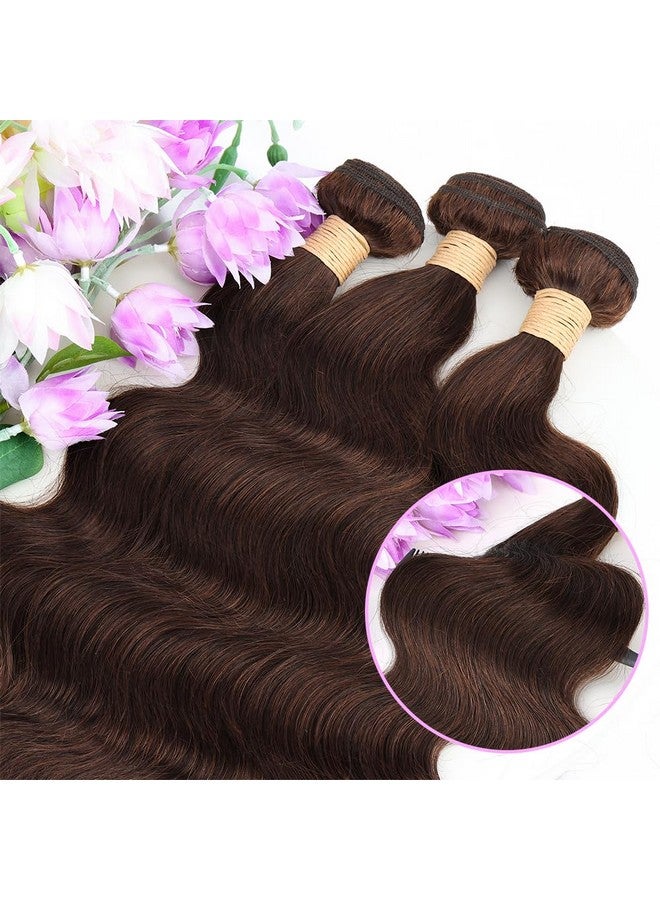 Allrun Brown Body Wave Bundles Human Hair 18 20 22 Inch Brown Bundles Human Hair10A 100% Unprocessed Brazilian Virgin Hair 3 Bundles Human Hair Chocolate Brown Bundles Body Wave 4# Color - Image 2