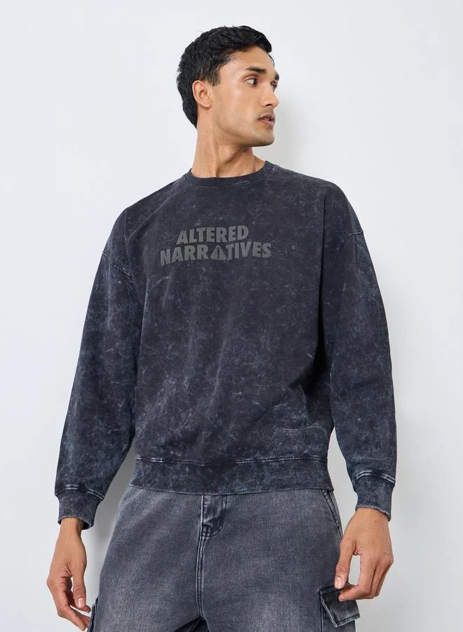 ستايلي سويت شيرت مغسول بقصة واسعة