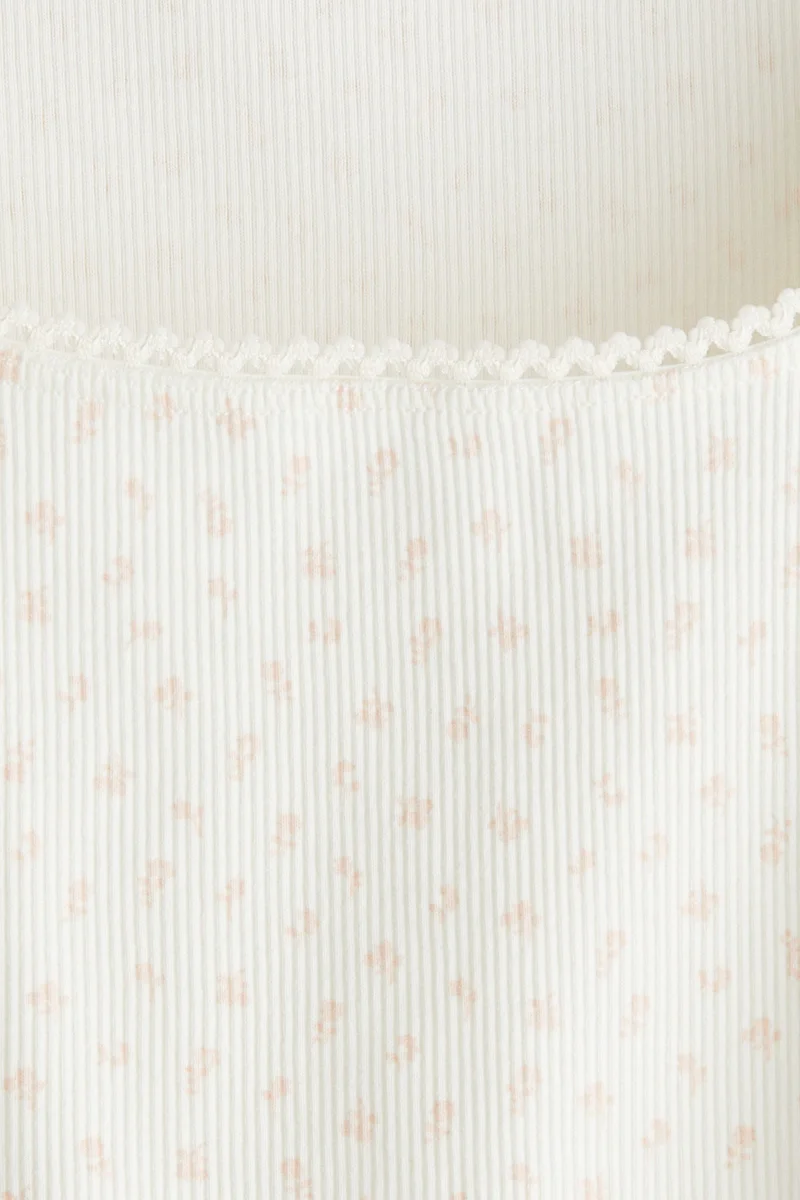 H&M Picot-trimmed cotton top