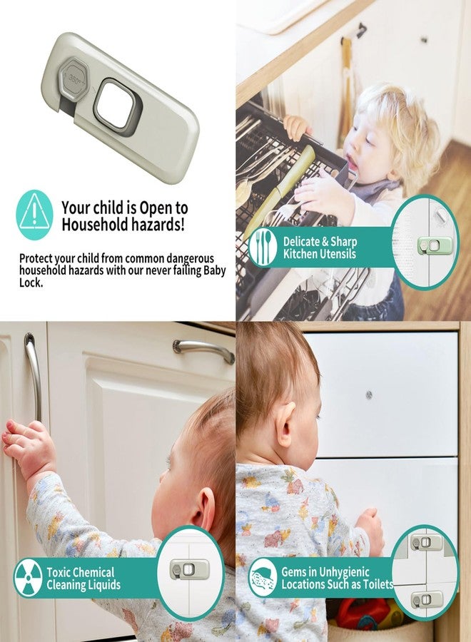 iLulala 5 Pack Child Proof Refrigerator Lock, Fridge Locks for Kids with Sticky Adhesive Pads, Child Safety Cabinet Lock for Doors, RV Refrigerator, Oven Lock Child Safety Baby Cabinet Locks. (Grey) - Image 4