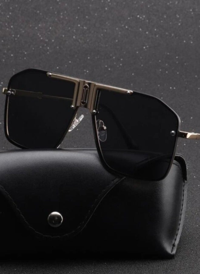 شيبشيب نظارات شمسية مربعة ذات قمة مسطحة للرجال، نظارات أزياء للخارج. - Image 5