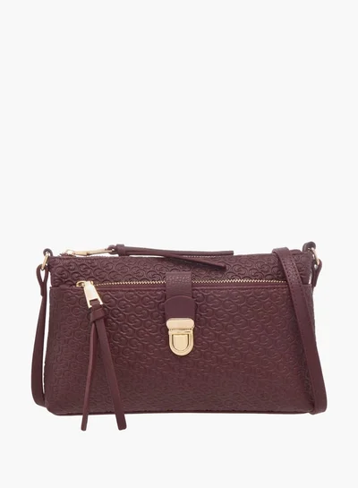 سيليست Women Monogram Embossed Crossbody Bag with Adjustable Strap